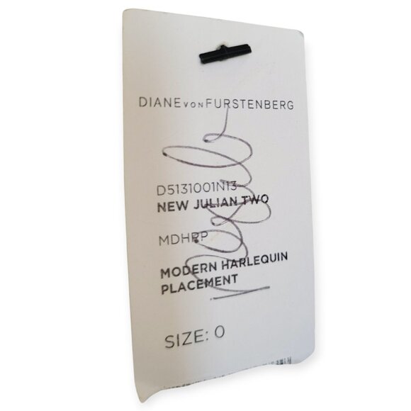 Diane Von Furstenberg Silk Wrap Dress Modern Harlequin Size 0 NWT - Picture 10 of 16